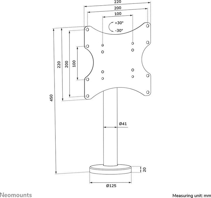 Image du produit Neomounts TV Desk Mount (grommet) (Sol, 43")