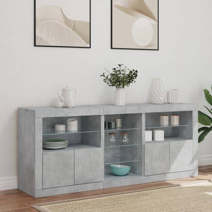 Produktbild VidaXL Sideboard mit LED-Leuchten (162 x 37 x 67 cm)