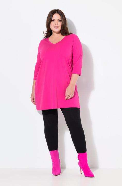 Produktbild Ulla Popken Longshirt, Ziernähte, A-Linie, V-Ausschnitt, 3/4-Arm (42, 44)