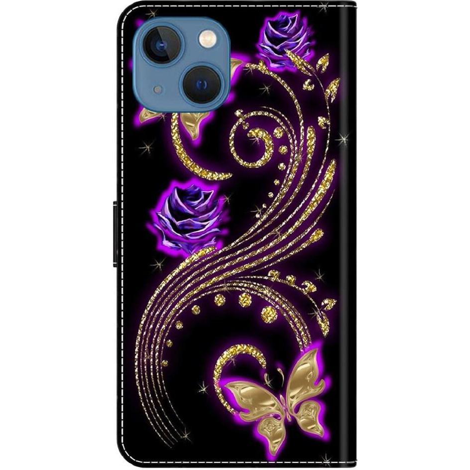 Thumbnail - Cover-Discount iPhone 15 Plus - 3D-Effekt Hülle Etui Schmetterlinge (Apple iPhone 15 Plus), Smartphone Hülle, Mehrfarbig