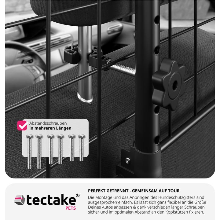 Produktbild tectake Hundeschutzgitter Balu, breitenverstellbar, 2 Anschnallgurte (Hund, Faltbar)