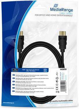 Image du produit MediaRange HDMI (type A) — HDMI (type A) (2 m)