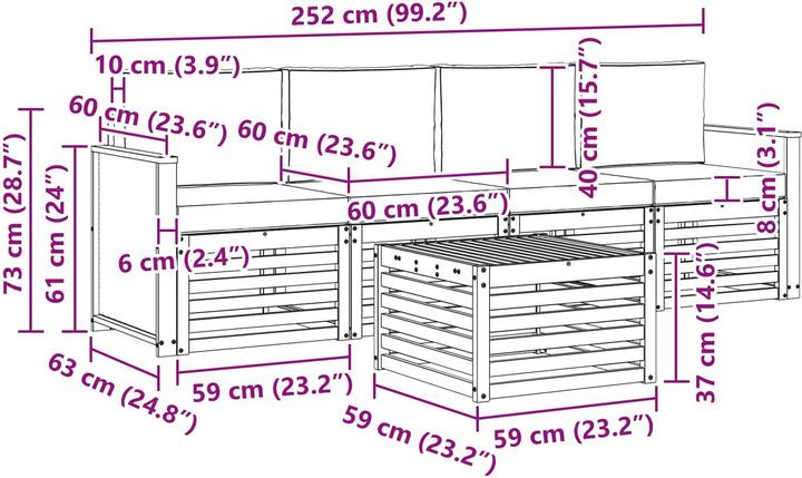 Produktbild vidaXL Outdoor-Sofa