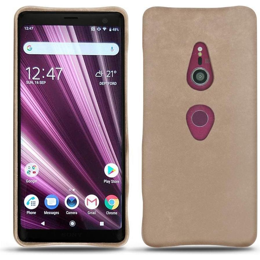 Noreve Lederschutzhülle (Sony Xperia XZ3), Smartphone Hülle, Beige