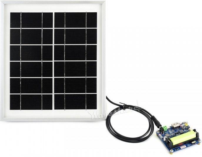 Actual product image WaveShare Solar Panel, 6V / 5W, with 3,5x1,35mm hollow plug