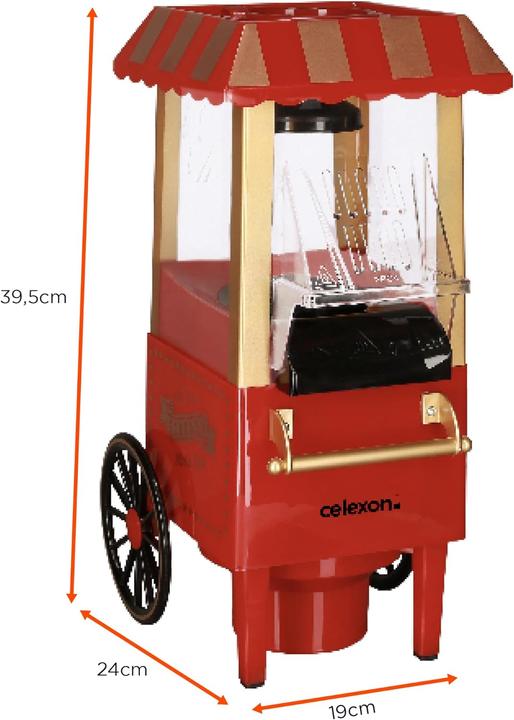 Productafbeelding Celexon CinePop CP500 popcornmachine in retro-look kermisontwerp, incl. maatbeker voor doseren