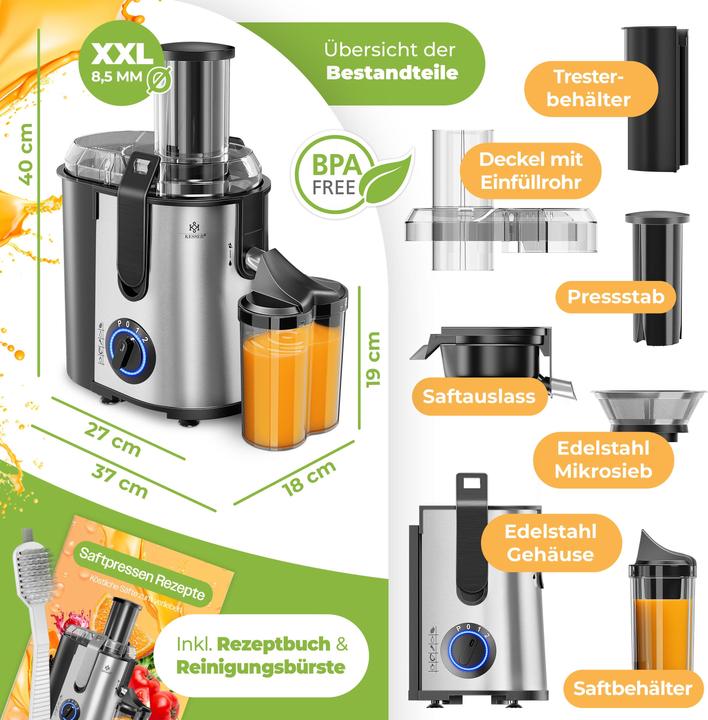 Produktbild Kesser Entsafter für Obst und Gemüse (Silber/Schwarz)