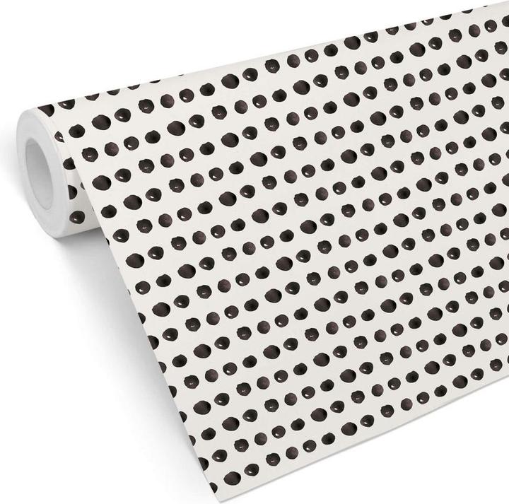 Produktbild Trenddeko Aquarell Punkte 01 - schwarz-weiss (1008 x 48 cm)