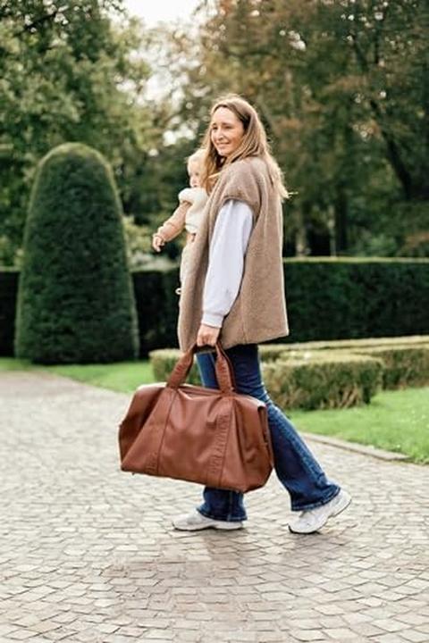 Actual product image Childhome Wickeltasche Mommy Bag Signatur Leder dunkelbraun