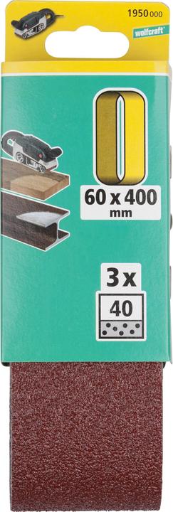 Produktbild wolfcraft wolfcraft 3 Gew.-Schleifbänder Korund K120 60x400 (120)