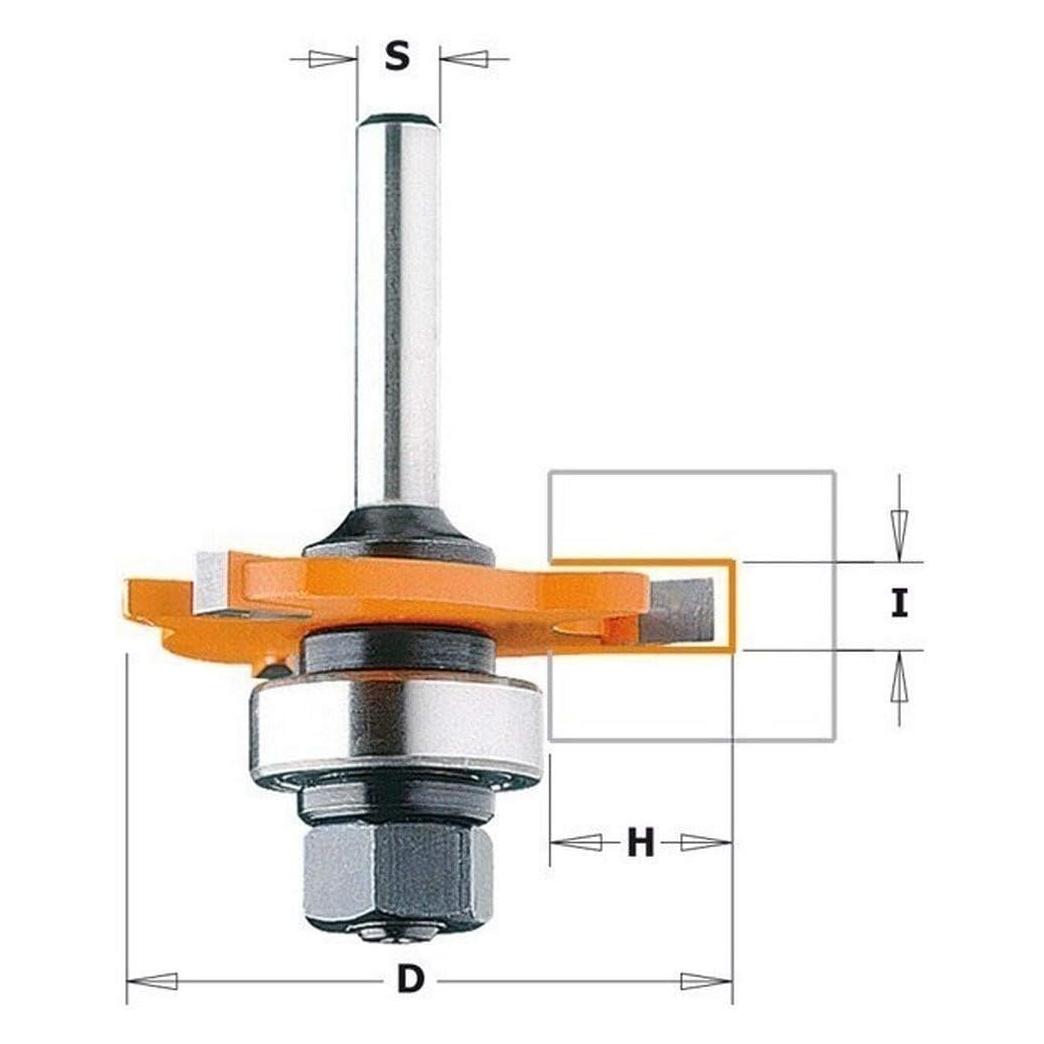 Cmt, Snijders, 922.350.11B 5 Mm Scheibenfräser Mit Lager + Spindelschaft 12 Mm