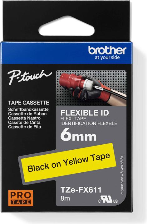 Brother Tze-Fx611 (0.60 cm, Gelb, Schwarz)