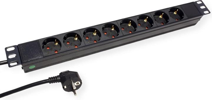 Actual product image Value 19" 1U, socket outlet 8gang, 3m (8x, CEE 7/3, 3 m)