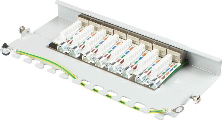 Produktbild Good Connections Patchpanel Desktop Cat. 6A, 8-Port, 0,5 HE, STP geschirmt, werkzeugloses Öffnen, Lichtgrau (RAL7035)