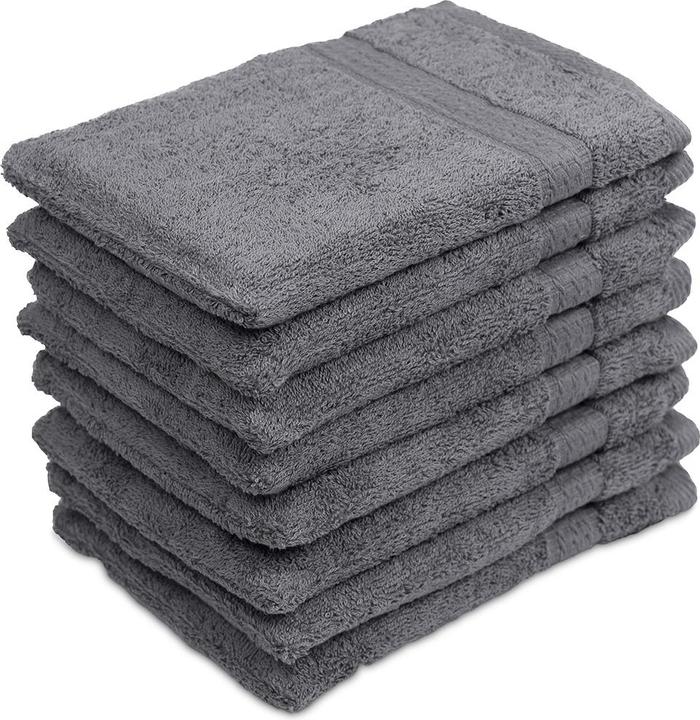 Casativo 8er-Set Waschhandschuhe aus 100% Baumwolle, anthrazit (21 x 16 cm)