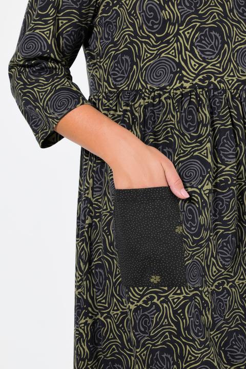 Produktbild Ulla Popken Jerseykleid, A-Linie, Blumendruck (62)