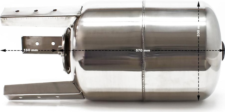 Image du produit Wiltec 50L INOX Réservoir pression à vessie pour la surpression domestique cuve ballon suppresseur pompe (Pompe à eau domestique)