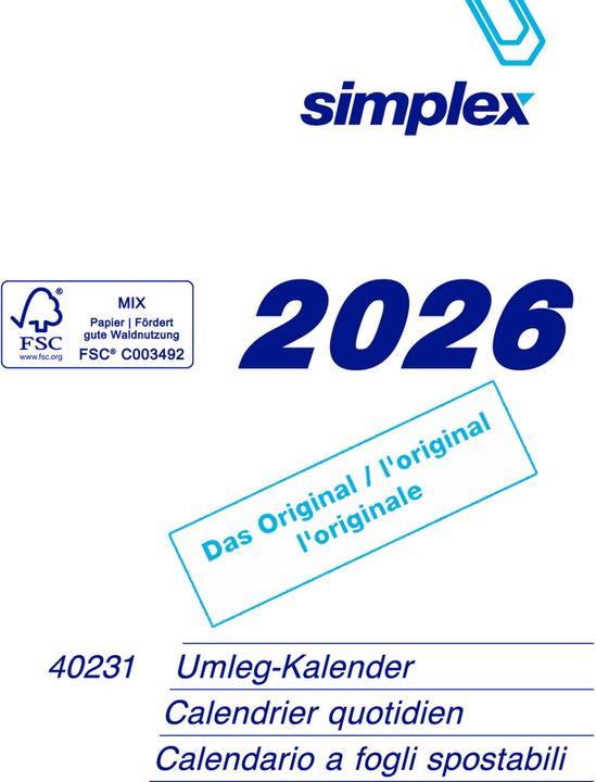 Produktbild Simplex Umlegeblock gelocht (12 x 17 cm, Deutsch)