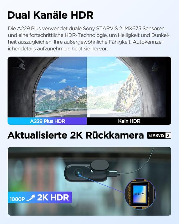 Immagine prodotto Viofo A229 Plus (Display integrato, Ricevitore GPS, 2K)