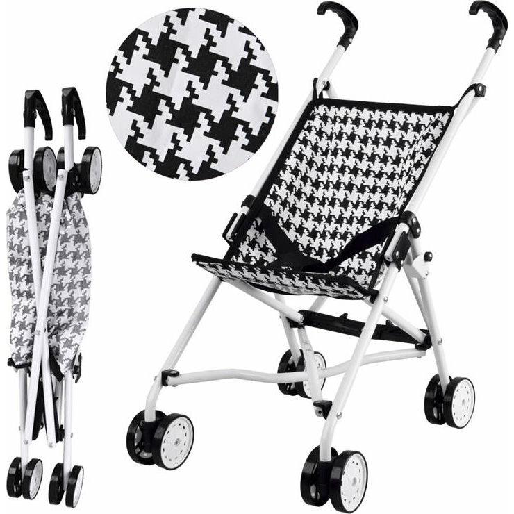Jokomisiada PIXINO Baby-Puppenwagen, schwarz-weiss