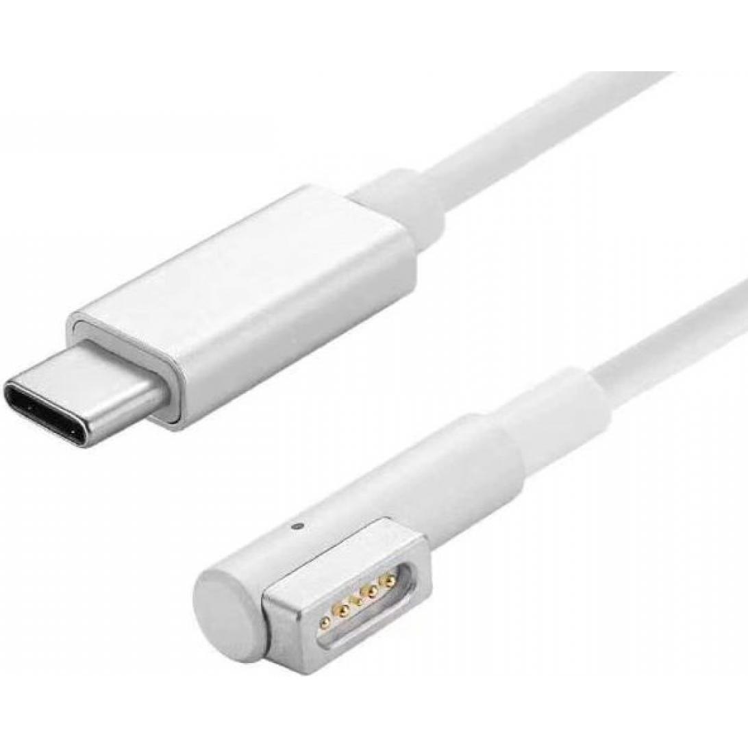 PowerGuard USB-C auf MagSafe Ladekabel für MacBook Air, Pro (2008-2012) L-Style, Notebook Netzteil, Weiss