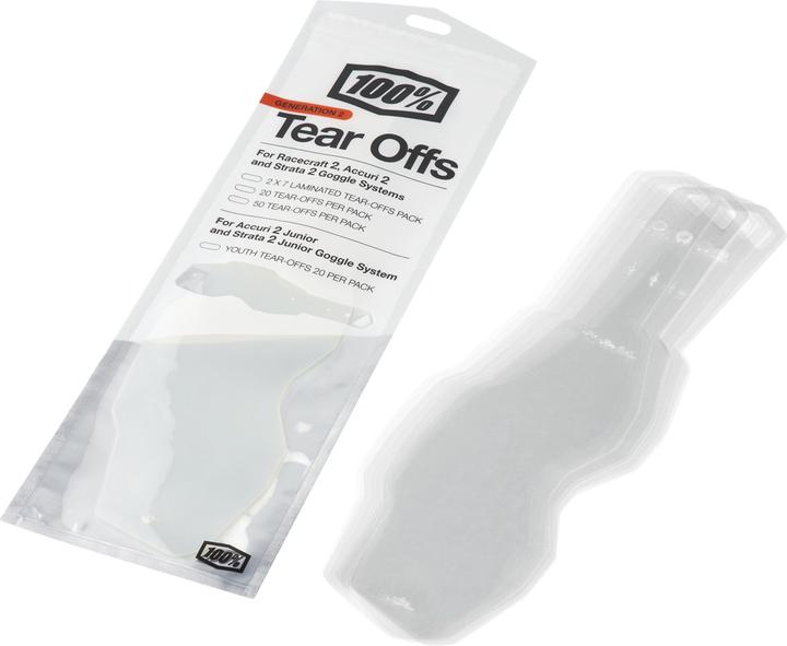 Actual product image 100% RC2/AC2/ST2 Standard Tear-Offs 50 PK