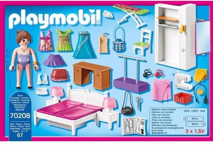 Actual product image Playmobil Bedroom with sewing corner (70208, Playmobil Dollhouse)