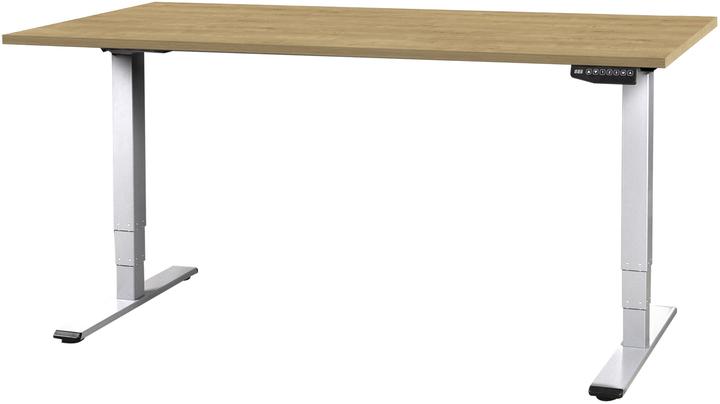 Contini höhenverstellbarer Bürotisch 200 x 90 cm Eichendekor / Gestell weiss