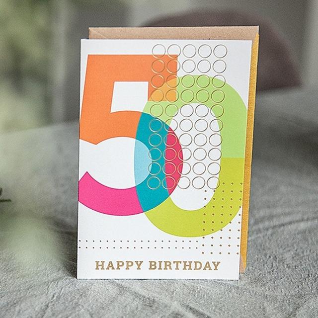 Actual product image Artebene Birthday card number birthday 50