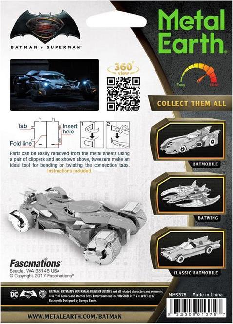 Produktbild Metal Earth Batman vs Superman Batmobile
