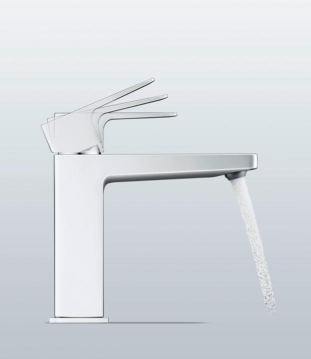 Actual product image Duravit Manhattan single lever basin mixer, M MinusFlow, 129 mm projection, with pop-up waste, MH102