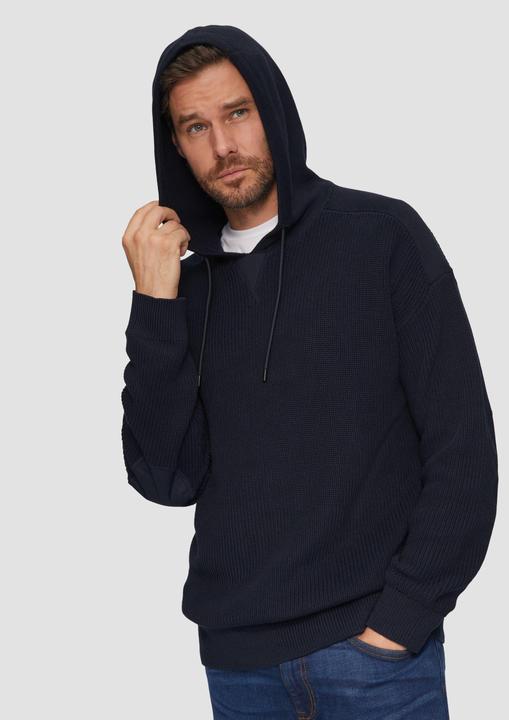 Produktbild s.Oliver Strickpullover Gestrickter Relaxed-Fit-Hoodie im Fabricmix (S)