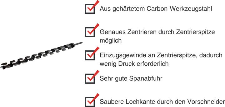 Actual product image Paulimot Schlangenbohrer Ø 38 mm, Länge 600 mm, Form Lewis (38 millimetres)