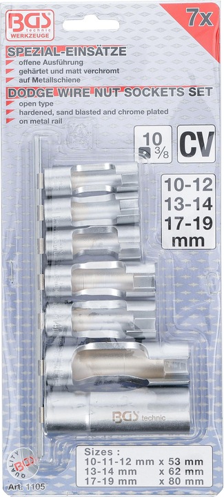 Actual product image BGS Special socket spanner inserts (10 mm, 11 mm, 12 mm, 13 mm, 14 mm, 17 mm, 19 mm)