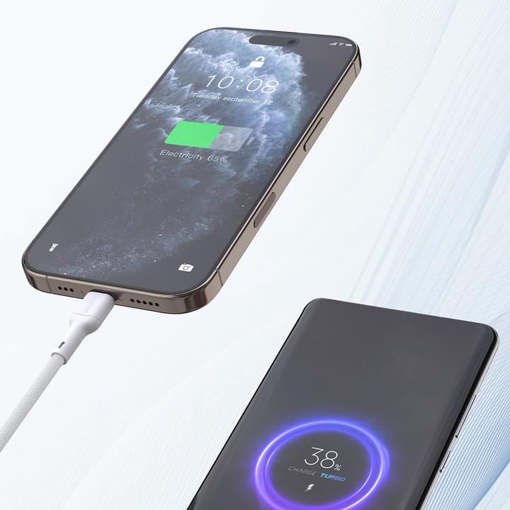 Productafbeelding Dudao L9C Max 240W PD USB-C - USB-C 2m Kabel - Weiss (2 m, 240 W)