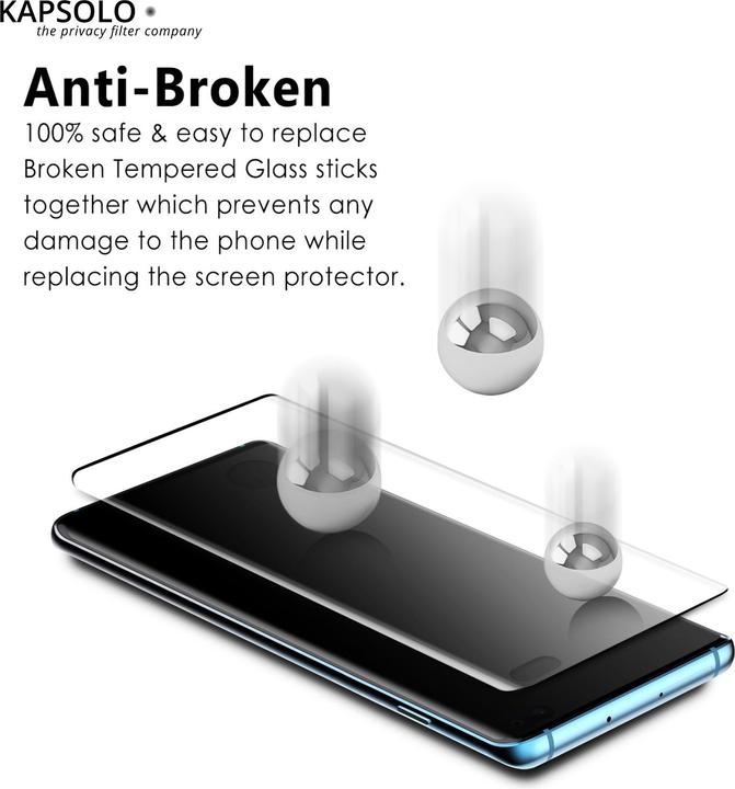 Actual product image Kapsolo Display protection glass - full-surface display protection with rounded edges - Temperg (10 Piece, Samsung Galaxy Note 20 Ultra)