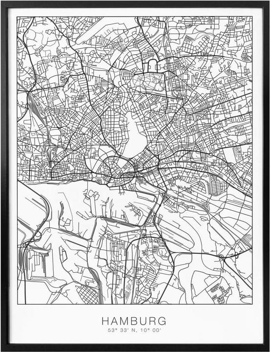 Produktbild Trenddeko Stadtplan Hamburg (100 x 120 cm)