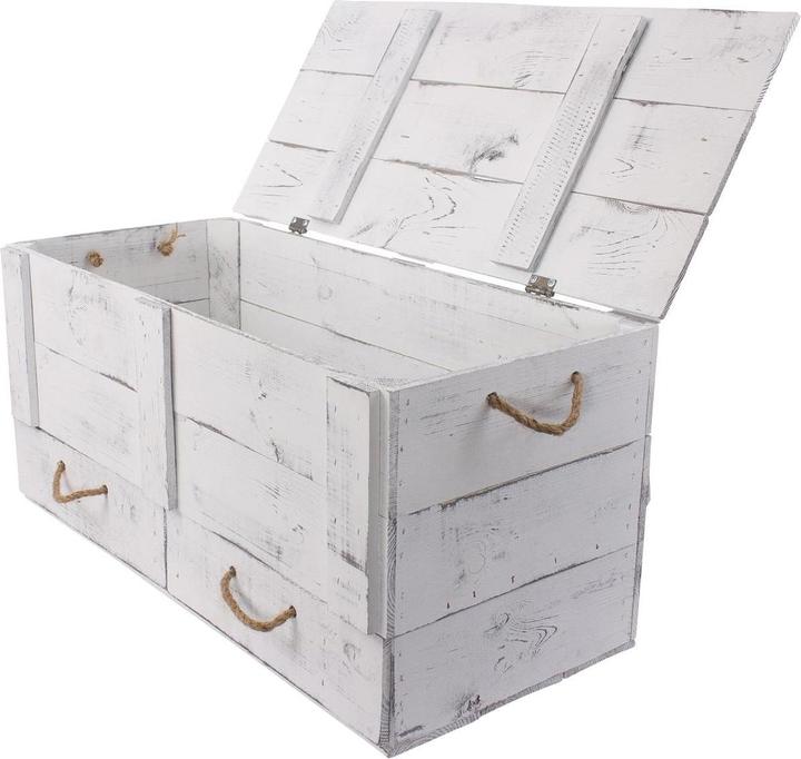 Immagine prodotto Holz Zollhaus Petto Vintage Shabby Bianco, 85 x 42 cm (42 x 85 x 12 cm, 137.51 l)