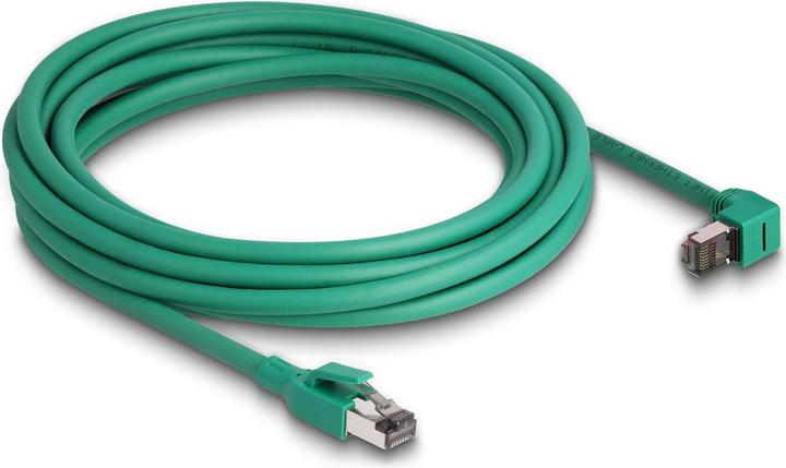 Actual product image Delock RJ45 network cable PROFINET SF/UTP 90° angled 5 m green (SF/UTP, CAT6, 5 m)