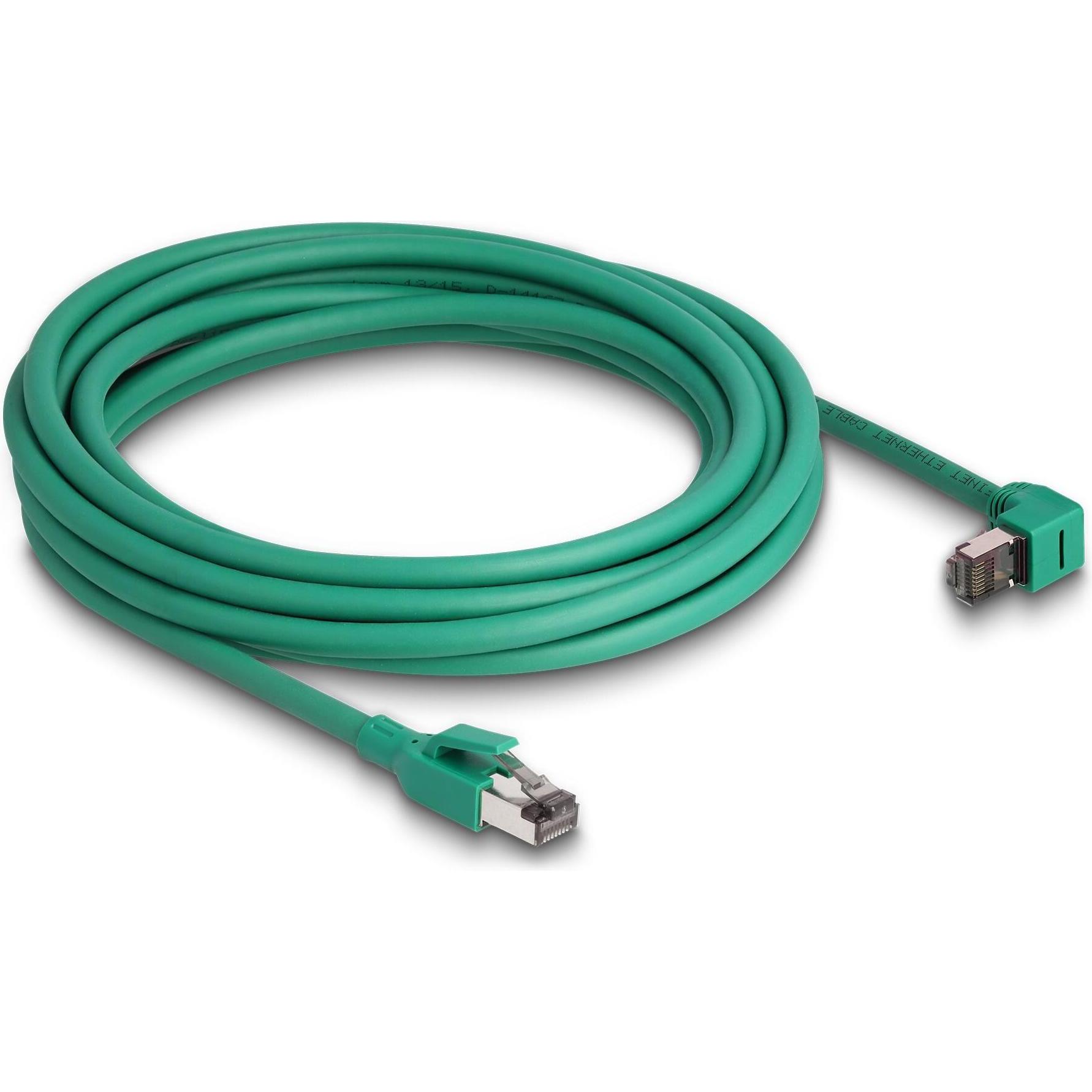 Thumbnail - Delock RJ45 Netzwerkkabel PROFINET SF/UTP 90° gewinkelt 5 m grün (SF/UTP, CAT6, 5 m), Netzwerkkabel