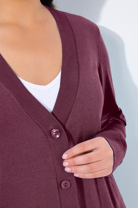 Produktbild Ulla Popken Strickjacke, V-Ausschnitt, Knopfleiste, Feinstrick (46, 48)