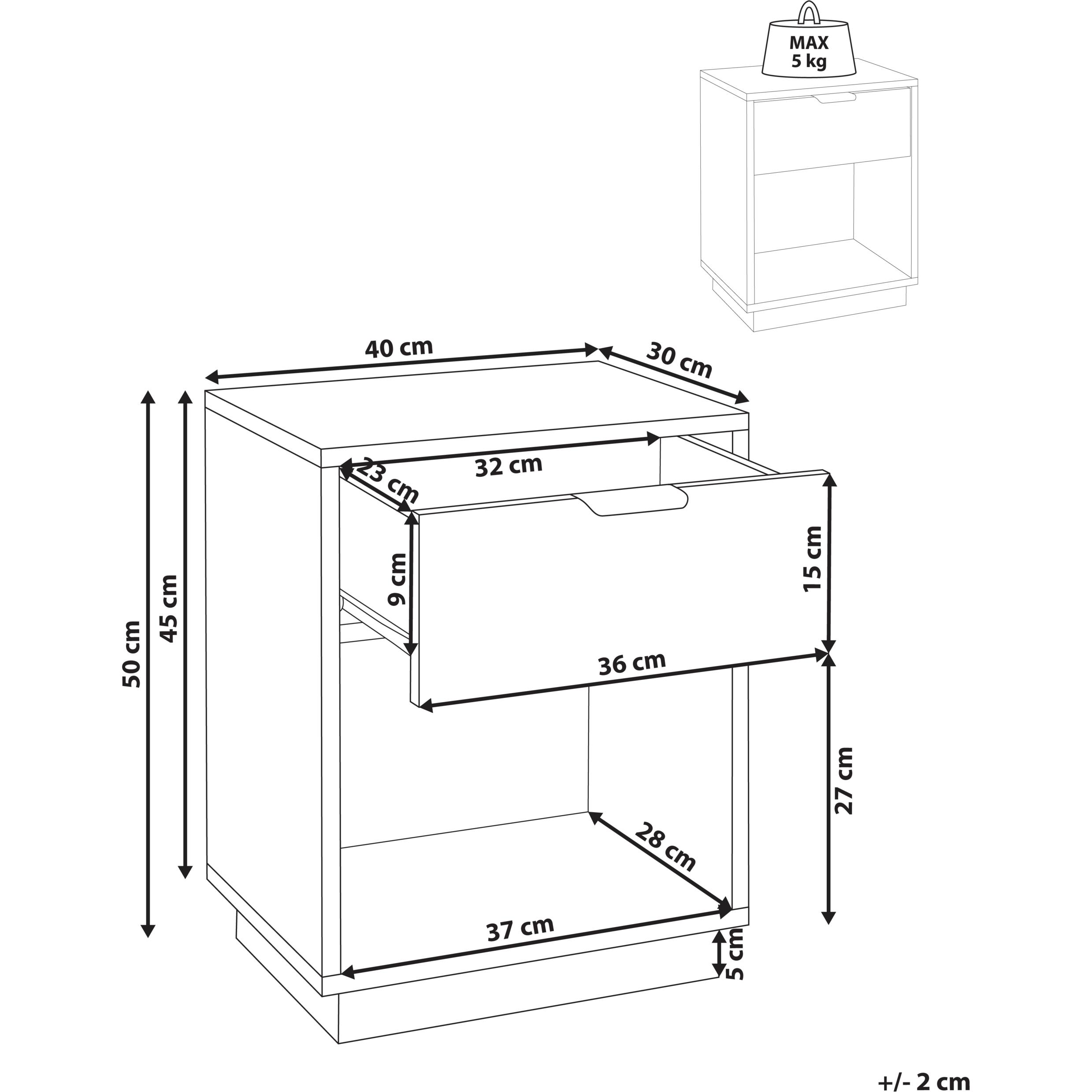 Thumbnail - Beliani, Nachttisch, Summerville