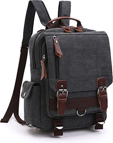 Produktbild Only-Bags.Store Vintage Rucksack Rucksack Leinwand Tasche Bote Tasche für Arbeit und Schule