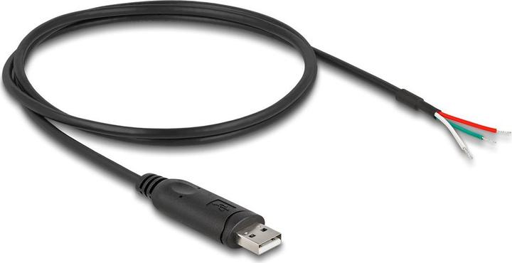 Actual product image Delock Adapter cable USB 2.0 Type-A to serial RS-485 3 x open (1 m, Industrial cables)
