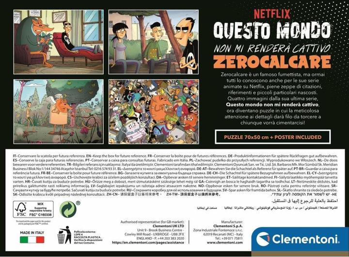 Actual product image Clementoni 39794 Zerocalcare Puzzles, Multicolour, One Size (1000 pieces)