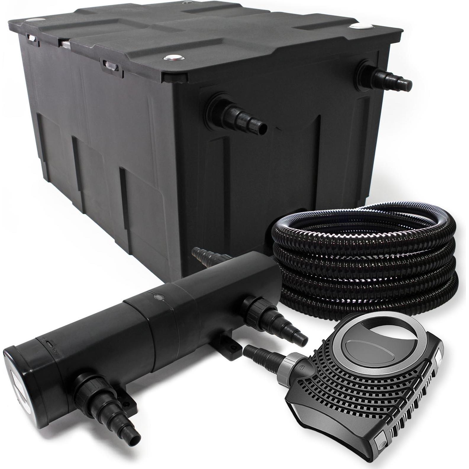 Wiltec, Brunnen + Gartenteich, Filter Set Bio Teichfilter 60000l 24W UV Teichklärer Pumpe Schlauch 076