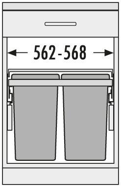 Produktbild Hailo Einbauabfallsammler, Euro Cargo-S, 3610631,KB 600, 56l, KF, hellgrau (56 l)