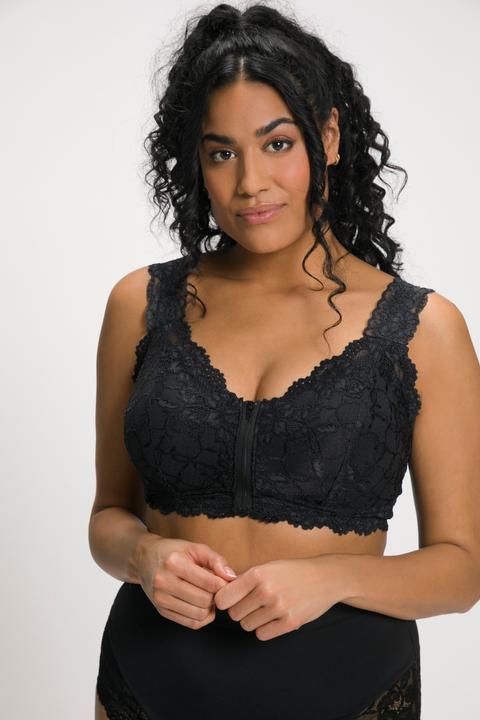 Image du produit Ulla Popken Bralette sans armatures, avec fermeture à glissière et dentelle (90 B)