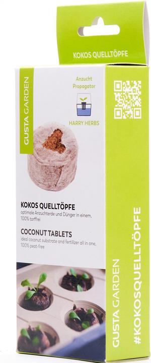 Gusta Garden Kokosnoot Lentepotten HARRY HERBS, 16 stuks