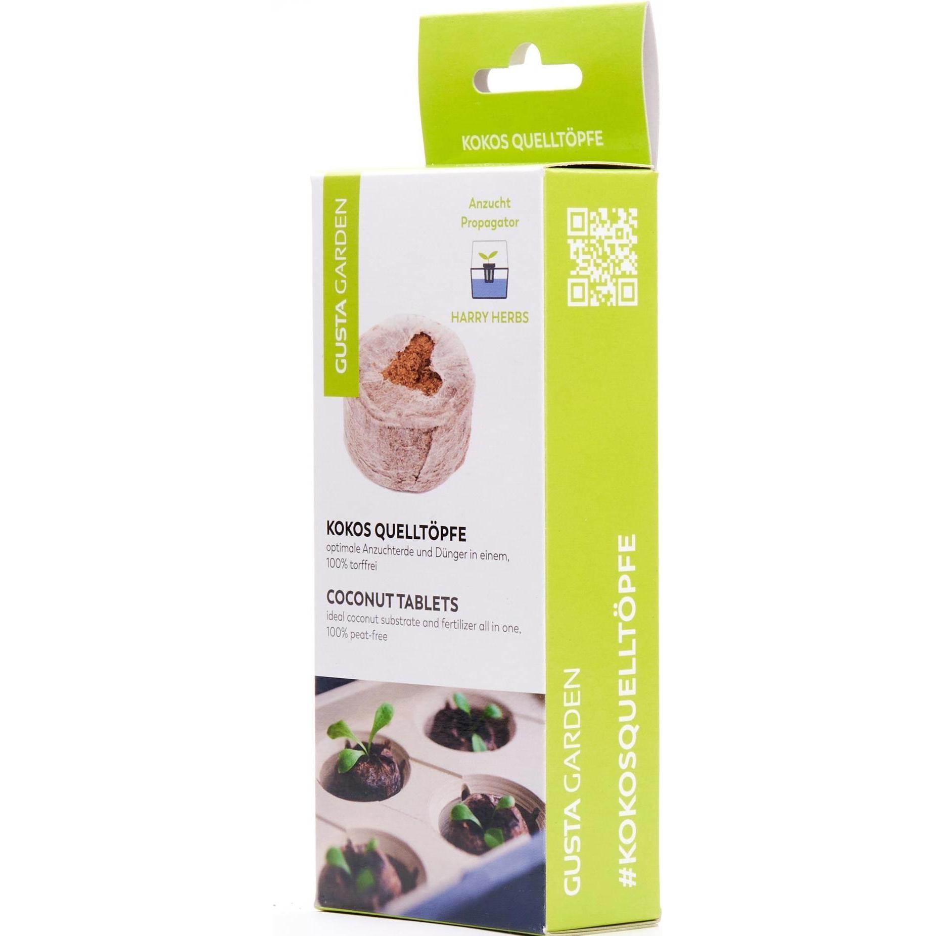 Gusta Garden Kokos-Quelltöpfe HARRY HERBS, 16 Stück (600308)